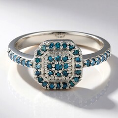 Anello placcato in platino con Diamante Fancy