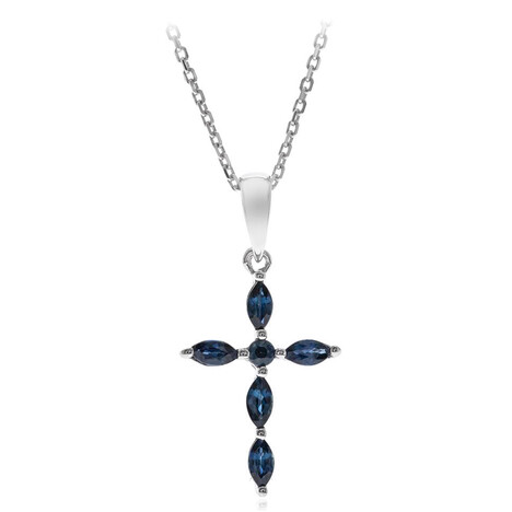 Gouden halsketting met Blauwe Ceylon saffieren