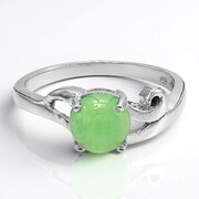 Anillo en plata con Crisoprasa imperial