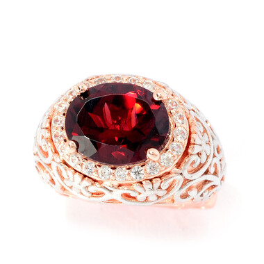 Anillo en plata con Granate de Mozambique (Dallas Prince Designs)