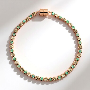 Brazalete en oro con Esmeralda de Zambia AAA (SUHANA)