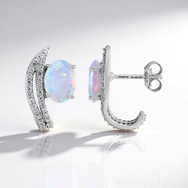 AAA Welo Opal Silver Earrings (de Melo Essence)