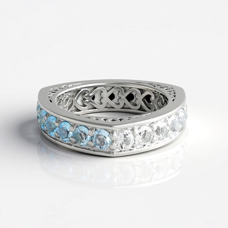 Anello in argento con Topazio Bianco (Dallas Prince Designs)