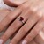 Anello placcato in platino con Zircone Rosso