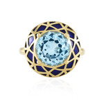 Anillo en plata con Topacio azul cielo