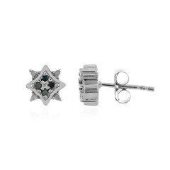 Blauer I3 Diamant-Silberohrringe
