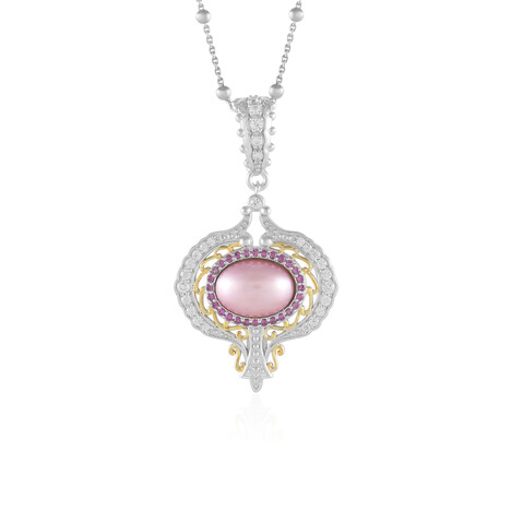 Collana in argento con Perla Mabe Rosa (Dallas Prince Designs)