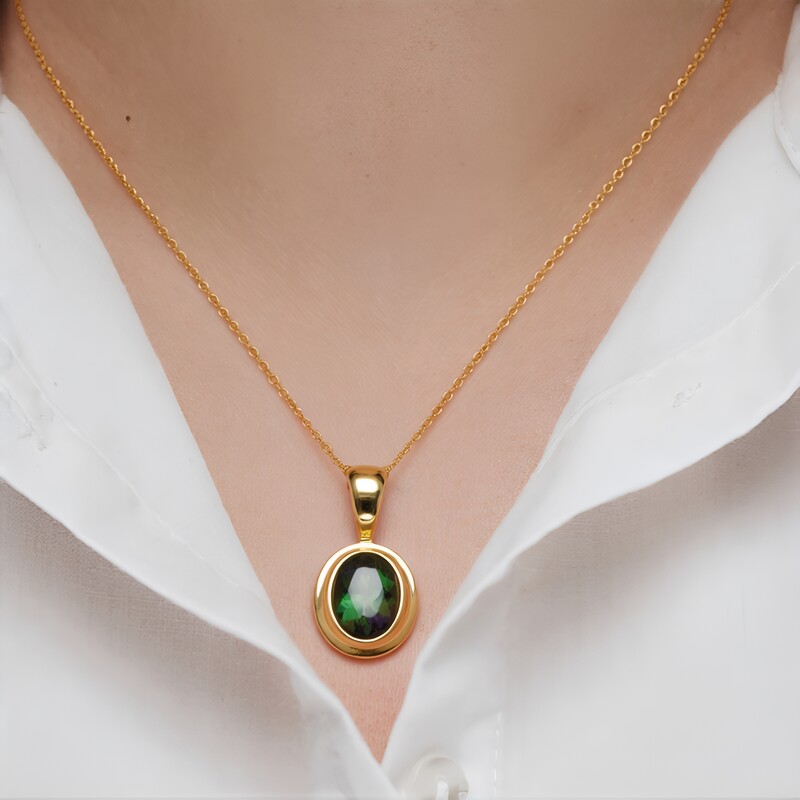 Ciondolo in oro con Tanzanite Verde (CUSTODANA)