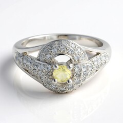 Anello in argento con Danburite Giallo Neon
