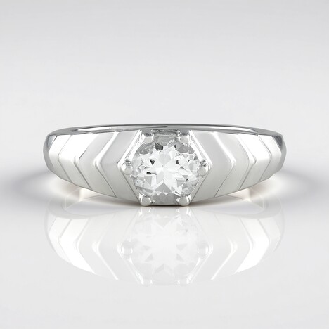 Anello in argento con Topazio Bianco