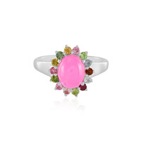 Anello in argento con Opale Rosa dell'Etiopia