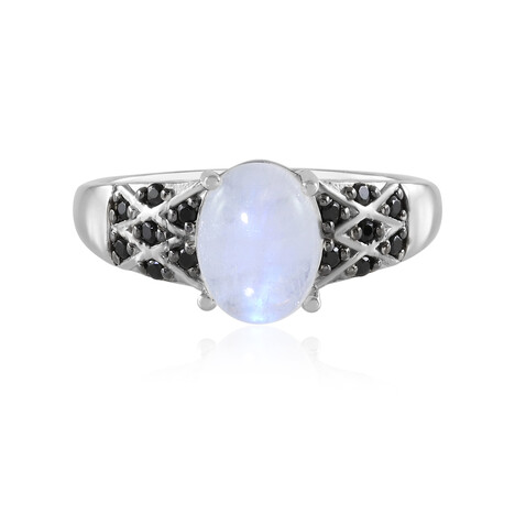 Rainbow Moonstone Silver Ring