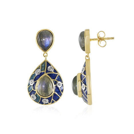 Labradorit-Silberohrringe