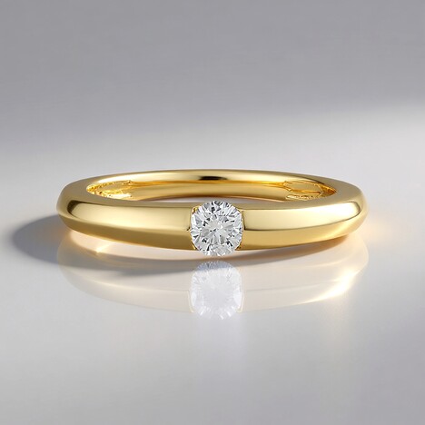 Anello in oro con Diamante IF (G) (de Melo Gold)