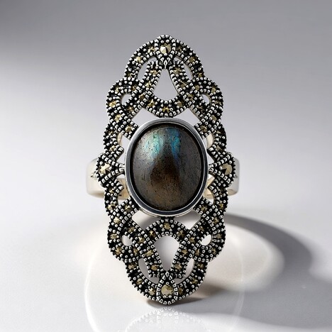 Anello in argento con Labradorite (Annette classic)