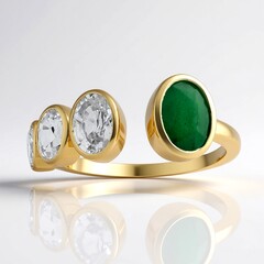 Anello in oro con Smeraldo Zambia