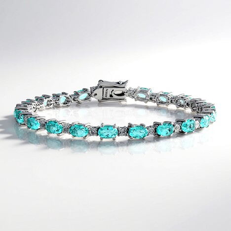 Bracciale in argento con Quarzo color paraiba