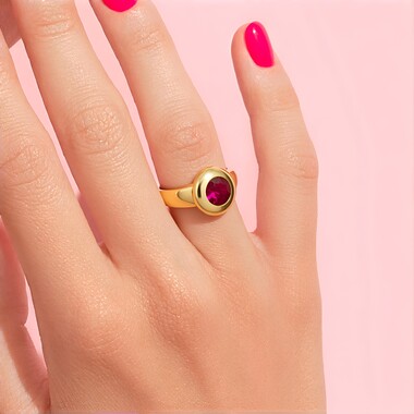 Anillo en plata con Granate de Malawi