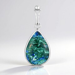 Ciondolo in argento con Malachite Azzurrite (Bali Barong)