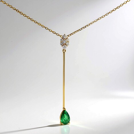 Collana in oro con Smeraldo Zambia AAA (CIRARI)