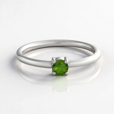 Anello in argento con Zircone Ceylon Verde