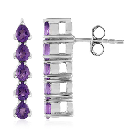 Zambian Amethyst Silver Earrings