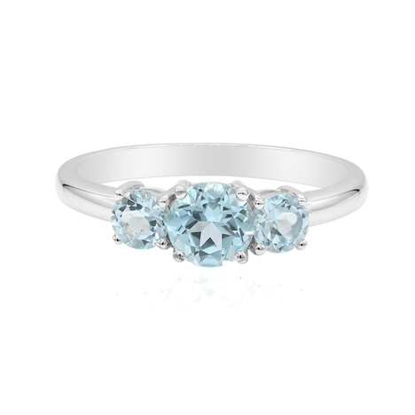 Himmelblauer Topas-Silberring