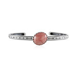 Rhodochrosite Silver Bangle (Desert Chic)