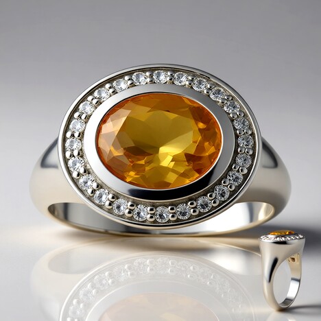 Anello in argento con Citrino (Remy Rotenier)