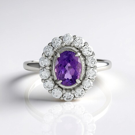Anello in argento con Ametista Uruguay