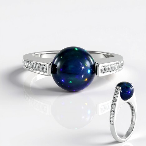 Anello in argento con Opale Mezezo (de Melo Essence)