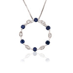 Collana in oro con Zaffiro Ceylon Blu