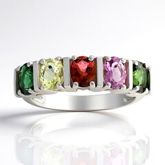 Anello in argento con Tormalina Verde Brasiliana (Pallanova)