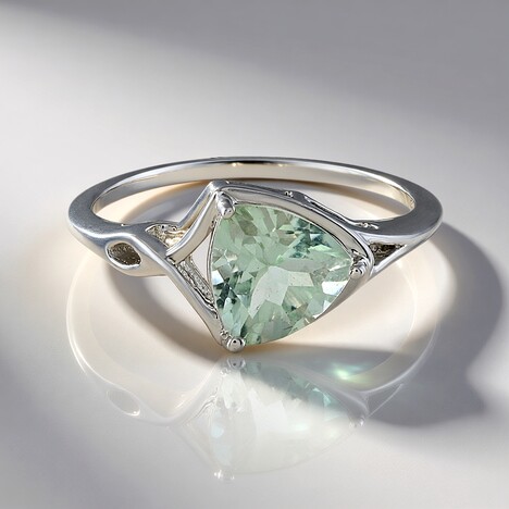 Bague en argent et Améthyste verte