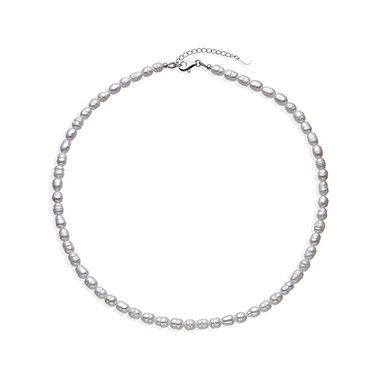 Collana in argento con Perla d'Acqua Dolce Bianca