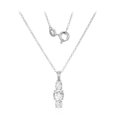 Collier en argent et Topaze blanche