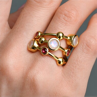 Welo-Opal-Silberring (MONOSONO COLLECTION)