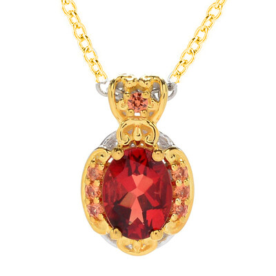 Zilveren halsketting met een rode andesien (Gems en Vogue)