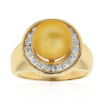 Anello in oro con Perla Dorata dei Mari del Sud (TPC)