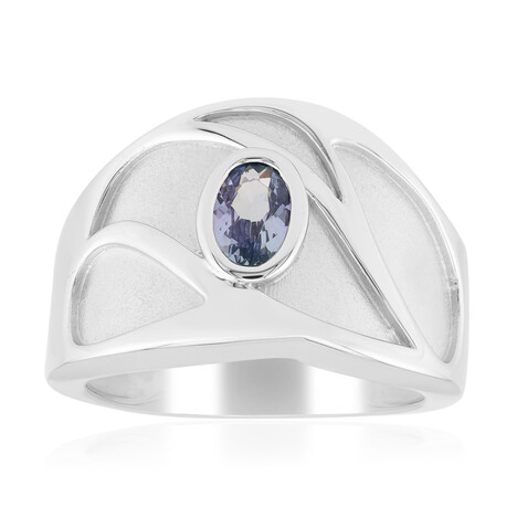 Unheated Lilac Tanzanite Silver Ring