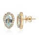 Gouden oorbellen met hemel-blauwe topaasstenen (Nara Jewelry)