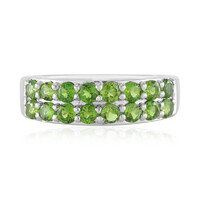 Anello in argento con Diopside Russo