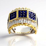 Anello in argento con Spinello Cobalto (Gems en Vogue)