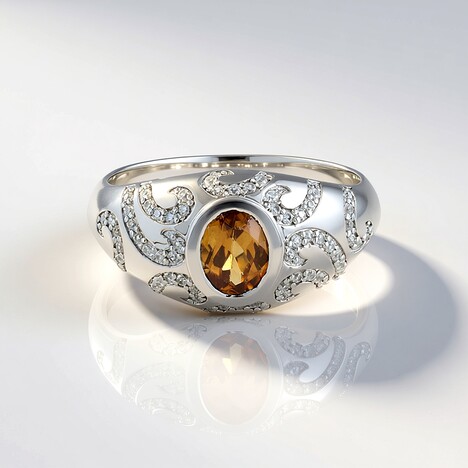 Anello in argento con Zircone Mandarino
