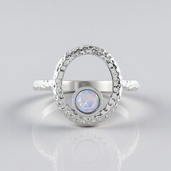 Anello in argento con Opale di Welo