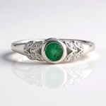 Anello in argento con Smeraldo Colombiano