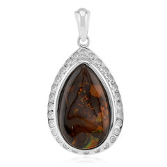 Fire Agate Silver Pendant
