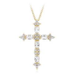 Weißer Topas-Silberhalskette