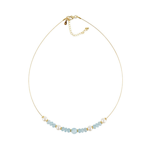 Collana in acciaio inossidabile con Acquamarina