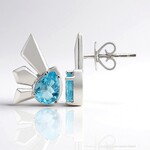 Boucles d'oreilles en argent et Apatite bleue (Pallanova)